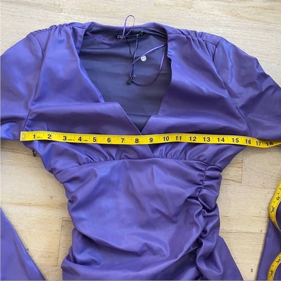 Zara vegan leather mini dress NEW - Picture 7 of 11